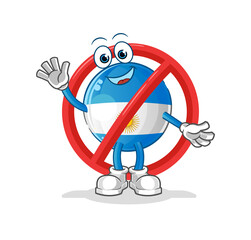 say no to argentina flag mascot. cartoon vector