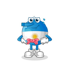 argentina flag lie like Pinocchio character. cartoon mascot vector