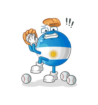 recommend clip art: argentina flag baseball pitcher cartoon. cartoon mascot vector