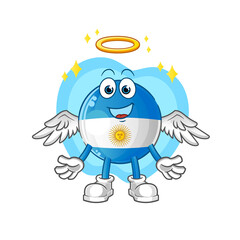 argentina flag angel with wings vector. cartoon character