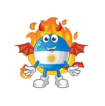 recommend clip art: argentina flag demon with wings character. cartoon mascot vector