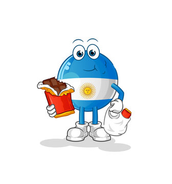 recommend clip art: argentina flag eat chocolate mascot. cartoon vector