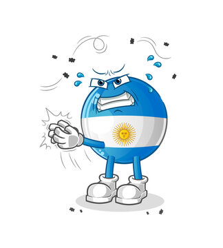 recommend clip art: argentina flag swat fly character. cartoon mascot vector