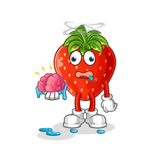 strawberry no brain vector. cartoon character