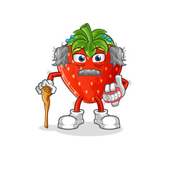 strawberry white haired old man. character vector