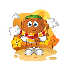 Obraz na płótnie Canvas wallet in the autumn. cartoon mascot vector