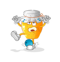 Obraz premium honey jar hiten by bowling cartoon. cartoon mascot vector