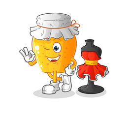 honey jar fashion designer vector. cartoon character