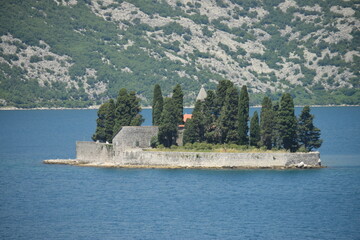 Island on sea in Montenegro