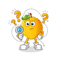 jackfruit searching illustration. character vector