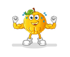 jackfruit muscular cartoon. cartoon mascot vector