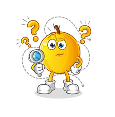 langsat fruit searching illustration. character vector