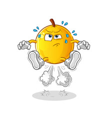 langsat fruit fart jumping illustration. character vector