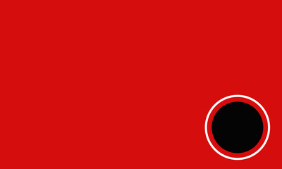 red background with black circle and white outline circle