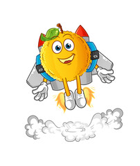 jackfruit with jetpack mascot. cartoon vector