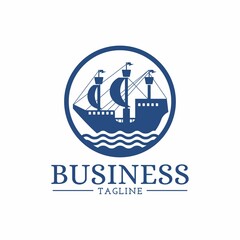 ship logo, old boat. vector illustration for business logo or symbol icon