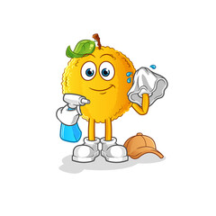 jackfruit cleaner vector. cartoon character
