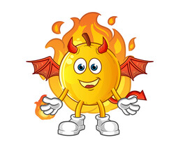 langsat fruit demon with wings character. cartoon mascot vector