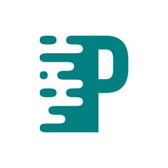  letter p fluid logo