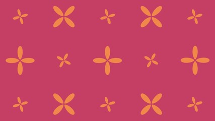 シンプル花十字　レッド