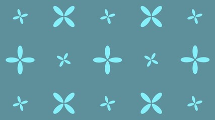 シンプル花十字　ブルー