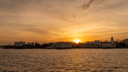 sunset in antique city, casco antiguo, Panama