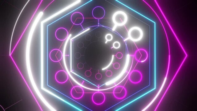 Neon Lights vj loop 120 bpm seamless discoTunnel Abstract Glow Particles - 4K Seamless Loop Motion Background Animation