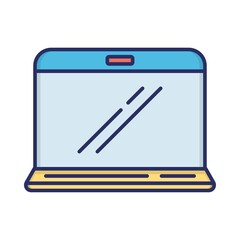 This laptop icon is made with a colour filled style that is very suitable to be used as your graphic resources in every style design