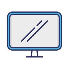 This monitor icon is made with a colour filled style that is very suitable to be used as your graphic resources in every style design