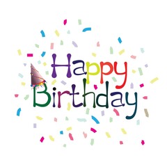 Happy Birthday vector design illustration with birthday hat