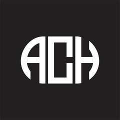 ACH letter logo design on black background. ACH creative initials letter logo concept. ACH letter design.