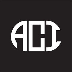 ACI letter logo design on black background. ACI creative initials letter logo concept. ACI letter design.