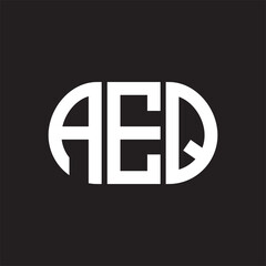AEQ letter logo design on black background. AEQ creative initials letter logo concept. AEQ letter design.