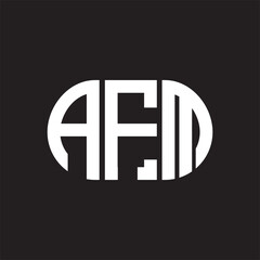 AFM letter logo design on black background. AFM creative initials letter logo concept. AFM letter design.