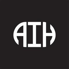 AIH letter logo design on black background. AIH
