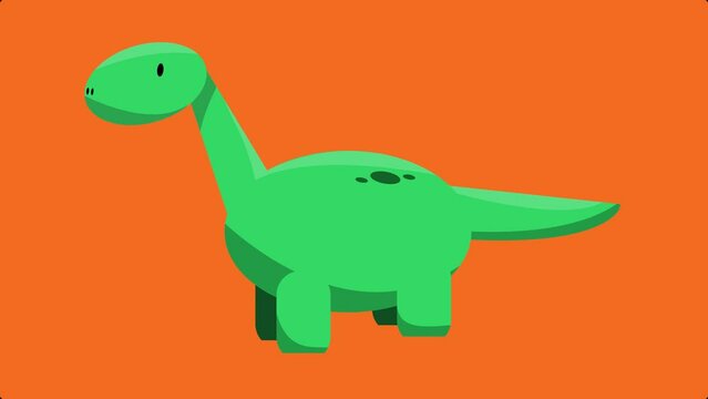 Animation of a cute dinosaur moving slowly
