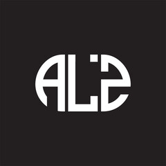 ALZ letter logo design on black background. ALZ