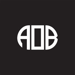 AOB letter logo design on black background. AOB