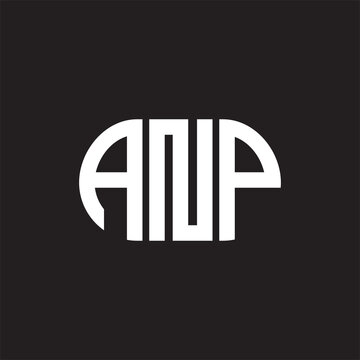 ANP letter logo design on black background. ANP