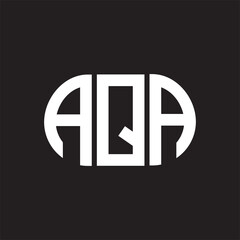AQA letter logo design on black background. AQA