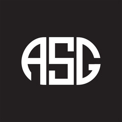 ASG letter logo design on black background. ASG