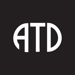 ATO letter logo design on black background. ATO