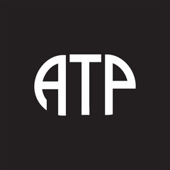 ATP letter logo design on black background. ATP
