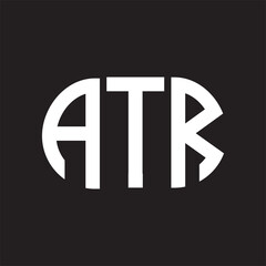 ATR letter logo design on black background. ATR