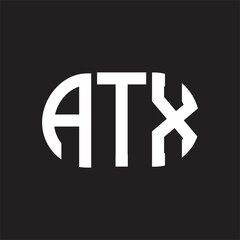 ATX letter logo design on black background. ATX