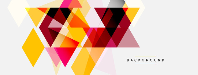 Color triangles composition, geometric abstract background. Techno or business concept, pattern for wallpaper, banner, background, landing page