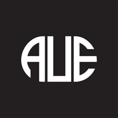 tAUE letter logo design on black background. AUE
