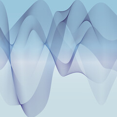Fototapeta premium Colored wavy lines on a delicate bluish background.3d.