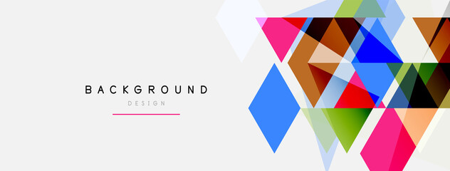 Color triangles composition, geometric abstract background. Techno or business concept, pattern for wallpaper, banner, background, landing page