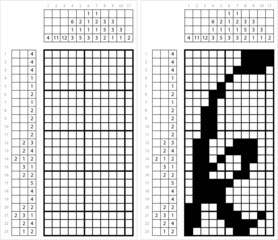 Fototapeta premium Alphabet K Lowercase Nonogram Pixel Art M_2201002